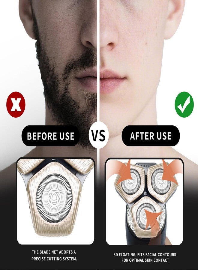 COSYONALL SH71/50 Shaving Heads Compatible with Phili*s Shavers Series S5000 (S5XXX),S7000 (S7XXX),i9000,for SH60/70 and SH70/70 (Champagne color) - Image 3